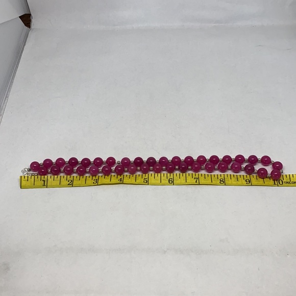 Stunning magenta Jadite and sterling set